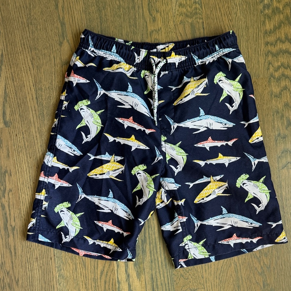 Shark Print Swim Shorts - Multicolor